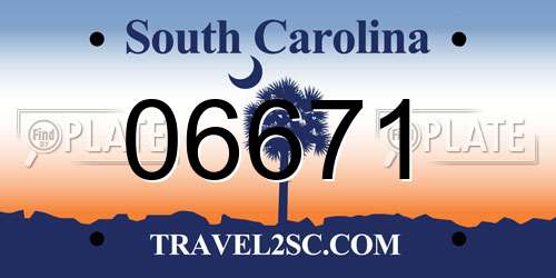 06671 South Carolina License Plate