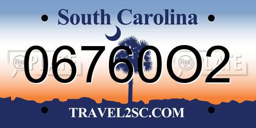06760O2 South Carolina License Plate