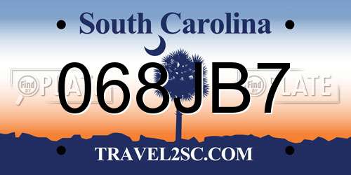 068JB7 South Carolina License Plate
