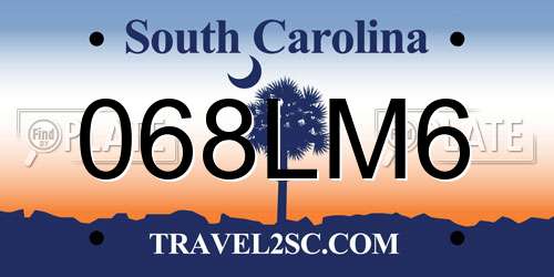 068LM6 South Carolina License Plate