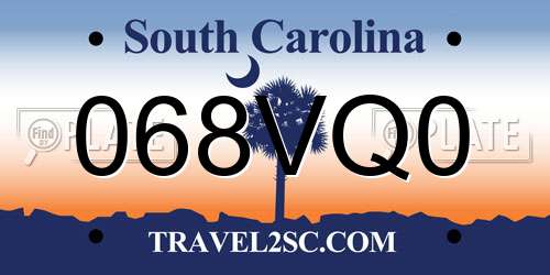 068VQ0 South Carolina License Plate