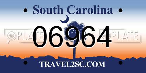 06964 South Carolina License Plate