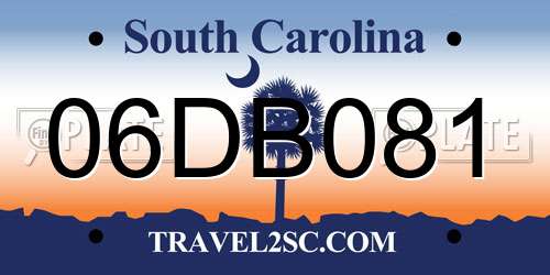 06DB081 South Carolina License Plate