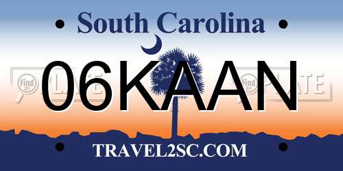06KAAN South Carolina License Plate