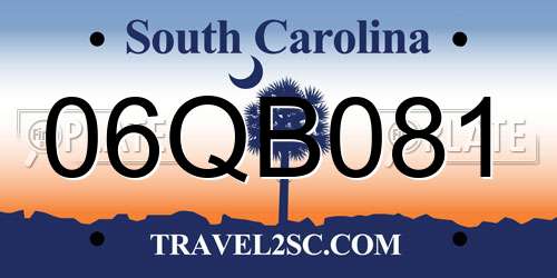 06QB081 South Carolina License Plate