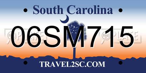 06SM715 South Carolina License Plate