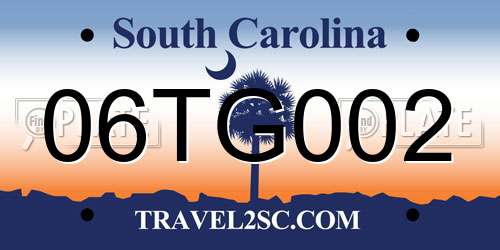 06TG002 South Carolina License Plate
