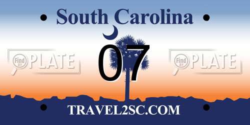 07 South Carolina License Plate