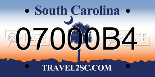 07000B4 South Carolina License Plate
