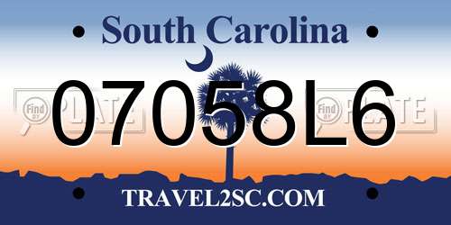 07058L6 South Carolina License Plate
