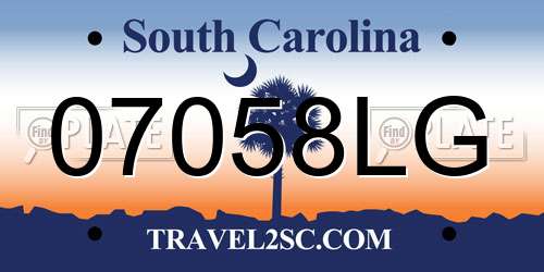 07058LG South Carolina License Plate