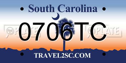 0706TC South Carolina License Plate