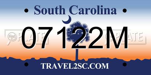 07122M South Carolina License Plate