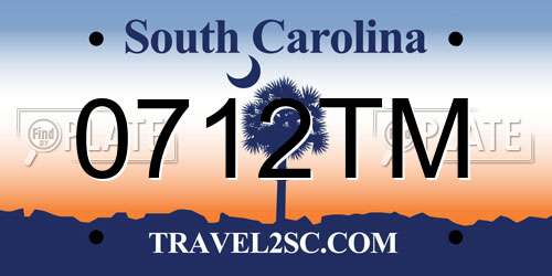 0712TM South Carolina License Plate