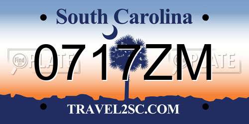 0717ZM South Carolina License Plate