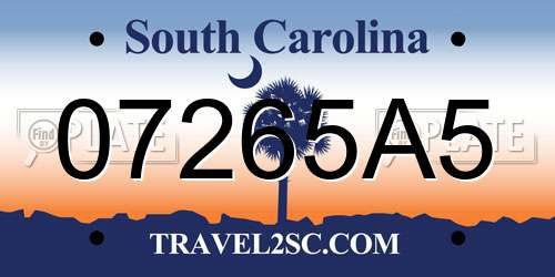07265A5 South Carolina License Plate