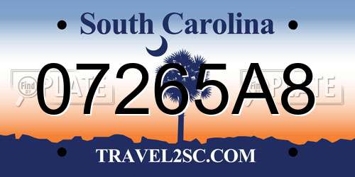 07265A8 South Carolina License Plate