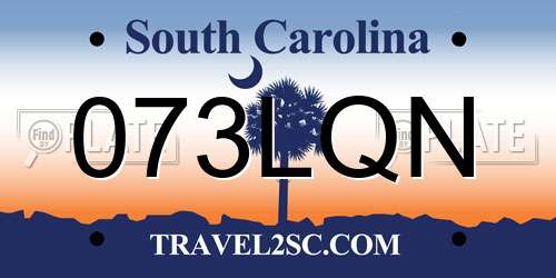 073LQN South Carolina License Plate