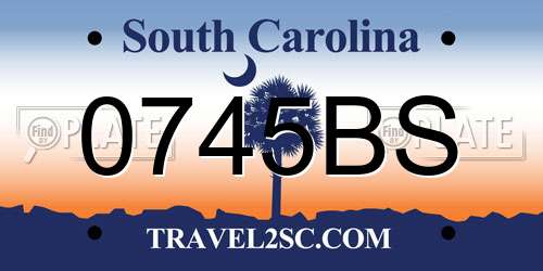 0745BS South Carolina License Plate