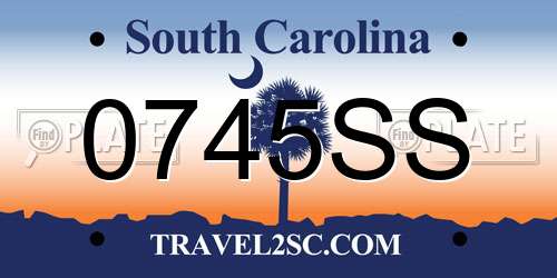 0745SS South Carolina License Plate
