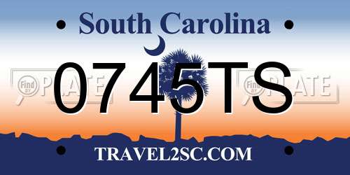 0745TS South Carolina License Plate
