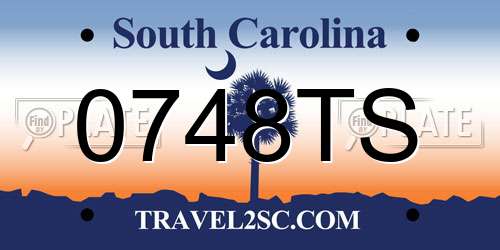 0748TS South Carolina License Plate