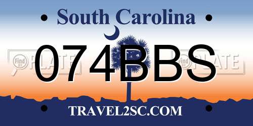 074BBS South Carolina License Plate