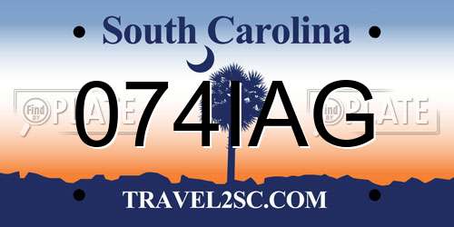 074IAG South Carolina License Plate
