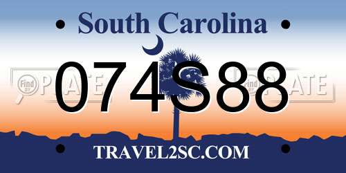 074S88 South Carolina License Plate