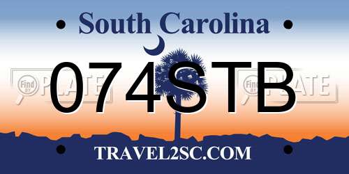 074STB South Carolina License Plate