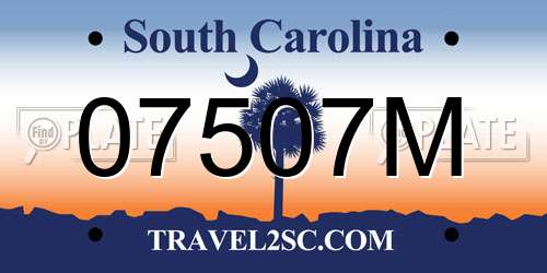 07507M South Carolina License Plate