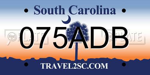075ADB South Carolina License Plate