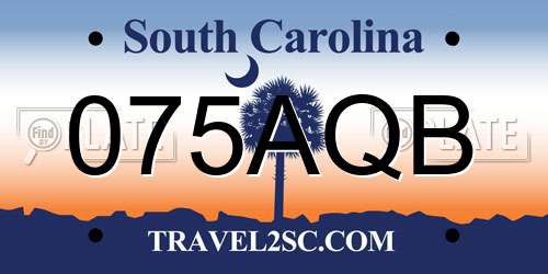 075AQB South Carolina License Plate
