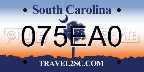075EA0 South Carolina License Plate