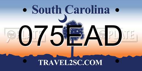 075EAD South Carolina License Plate