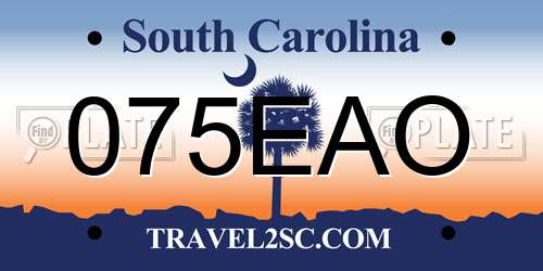 075EAO South Carolina License Plate