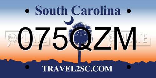 075QZM South Carolina License Plate