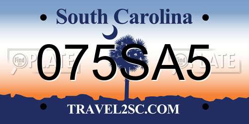 075SA5 South Carolina License Plate