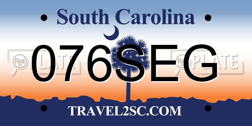 076SEG South Carolina License Plate