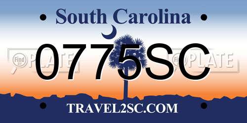 0775SC South Carolina License Plate