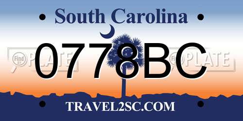 0778BC South Carolina License Plate