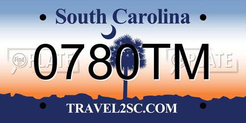 0780TM South Carolina License Plate
