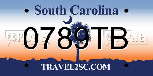 0789TB South Carolina License Plate