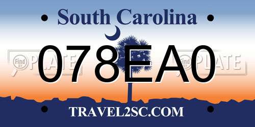 078EA0 South Carolina License Plate