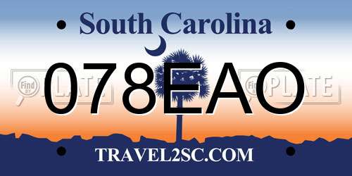 078EAO South Carolina License Plate