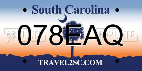 078EAQ South Carolina License Plate
