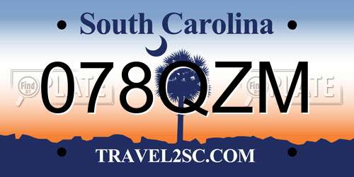 078QZM South Carolina License Plate