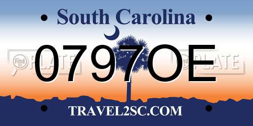 0797OE South Carolina License Plate
