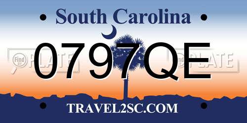 0797QE South Carolina License Plate