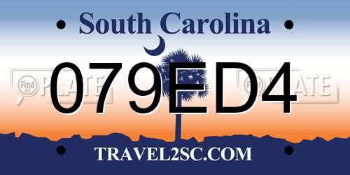 079ED4 South Carolina License Plate